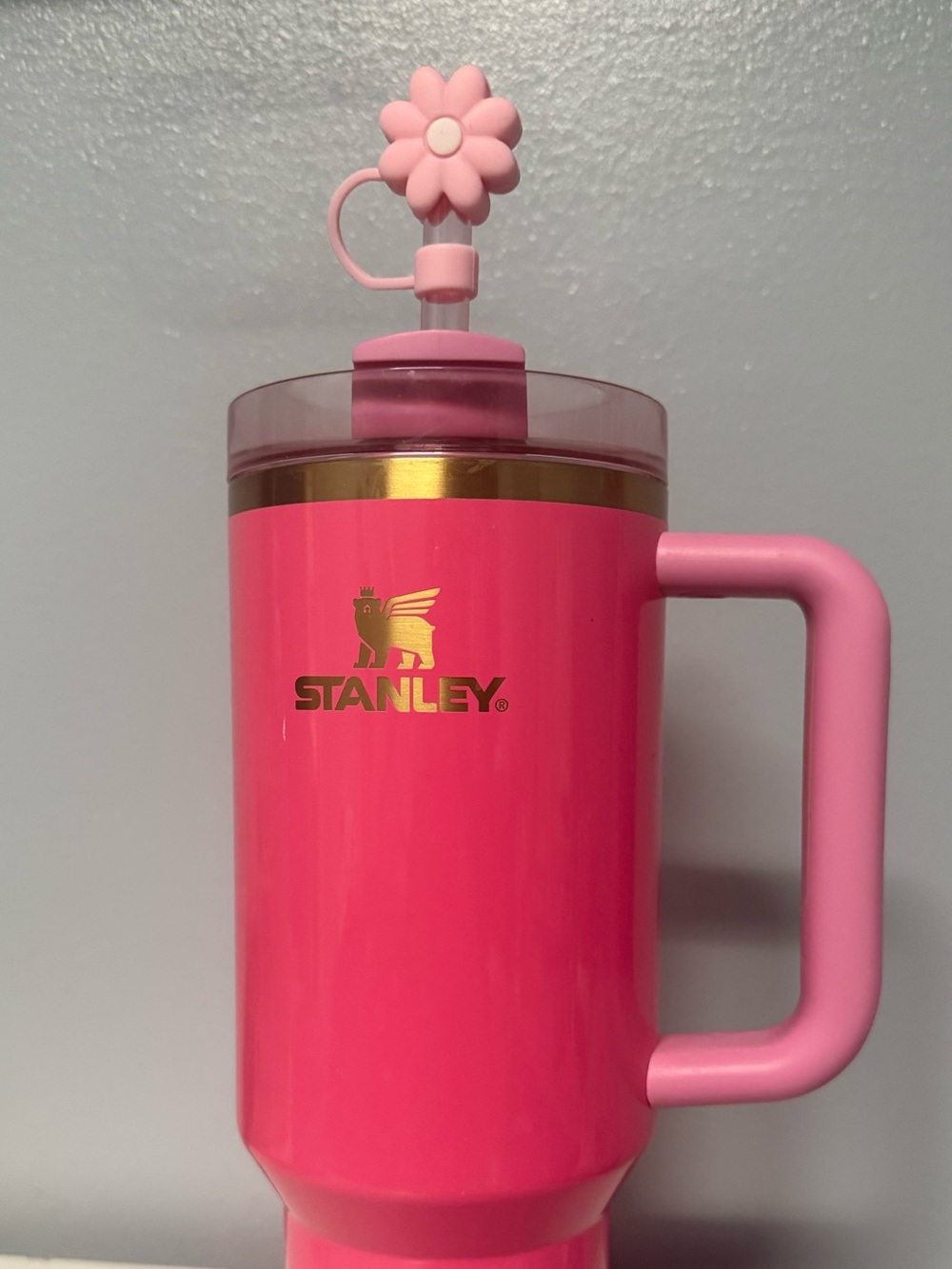 Stanley Hot Pink Insulated Travel Tumbler with Handle and Straw - Picture 6 of 6